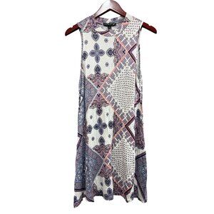 Living Doll High Neck Boho Shift Dress Large